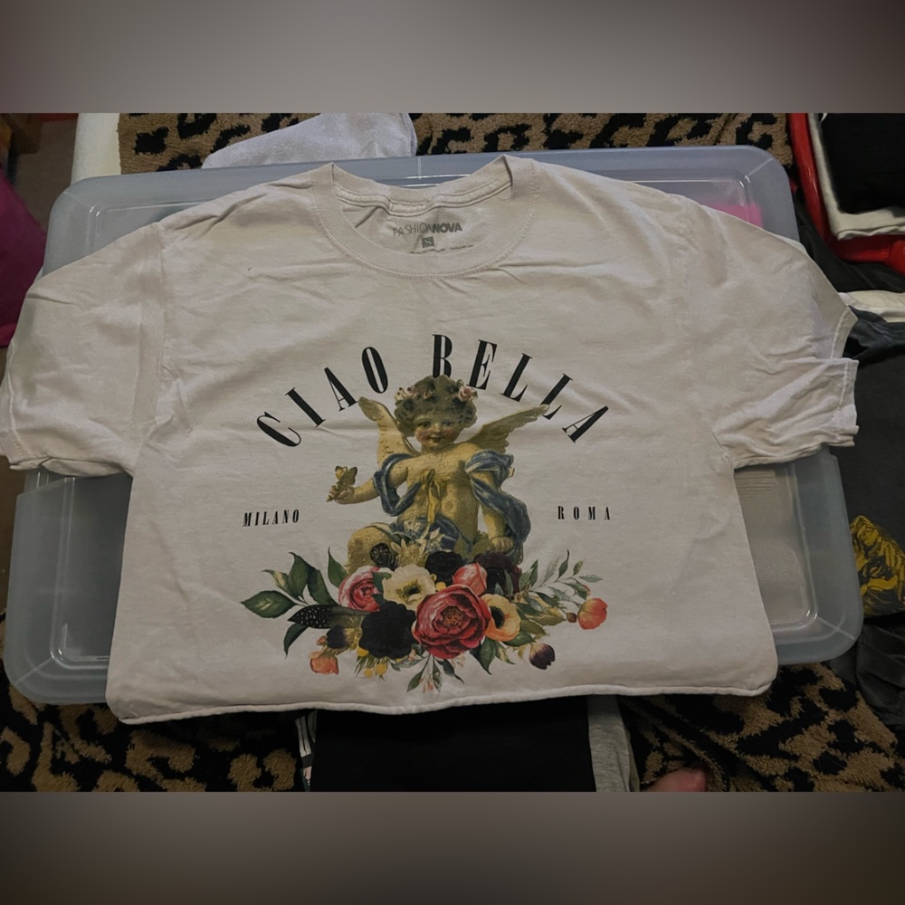 Graphic Cropped Tee // Sz S